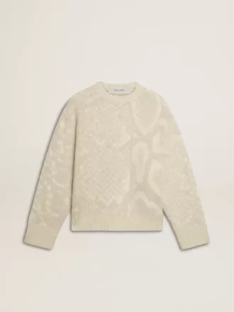 Beige CNY-trui voor dames met patronen