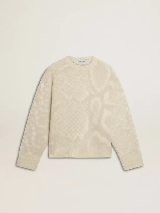 Beige CNY-trui voor dames met patronen