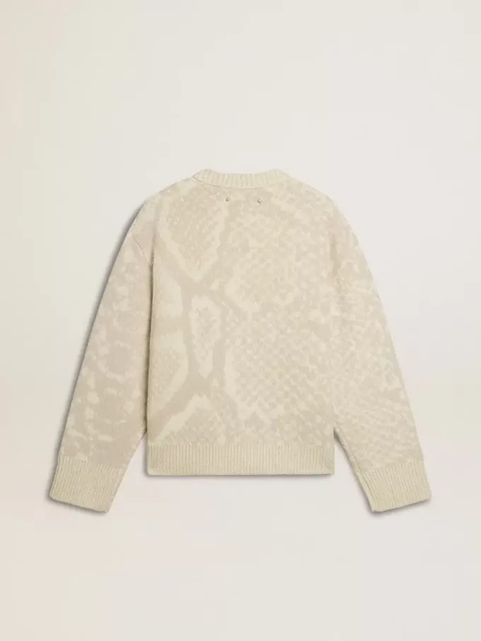 Beige CNY-trui voor dames met patronen
