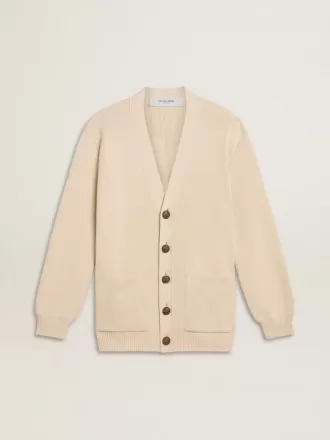 Beige damesvest met ‘Golden’-opschrift op de achterkant