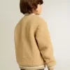 Beige fleece bomberjack voor kinderen
