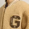 Beige fleece bomberjack voor kinderen