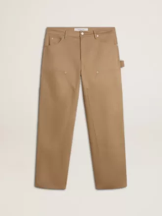 Beige herenbroek met patches