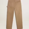 Beige herenbroek met patches