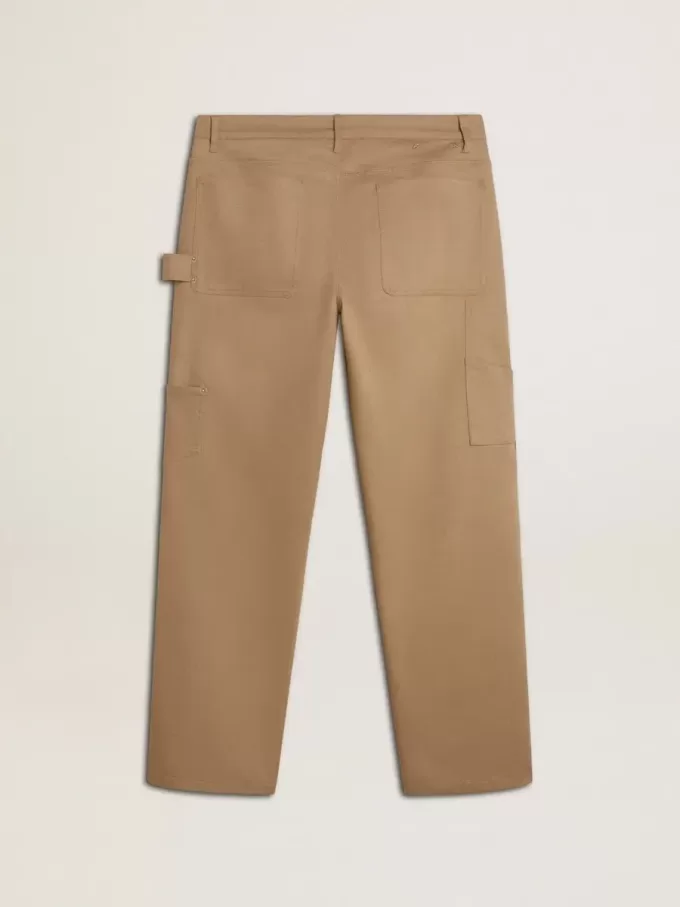 Beige herenbroek met patches