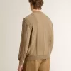 Beige herentrui met geborduurd logo