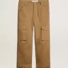 Beige kaki cargobroek