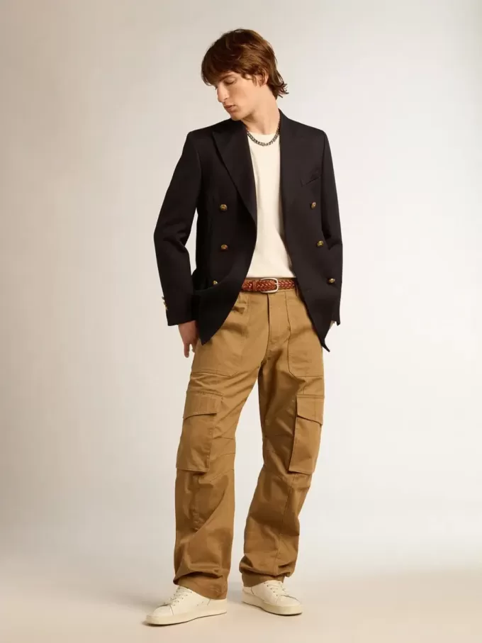 Beige kaki cargobroek