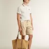 Bermudashort voor heren in beige denim met een doorleefde afwerking