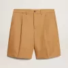 Bermudashort voor heren van beige katoen