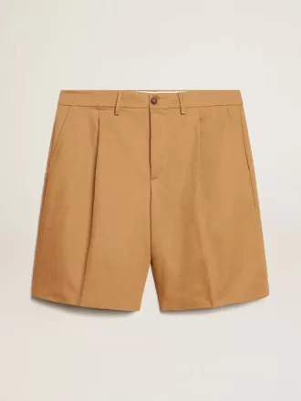 Bermudashort voor heren van beige katoen
