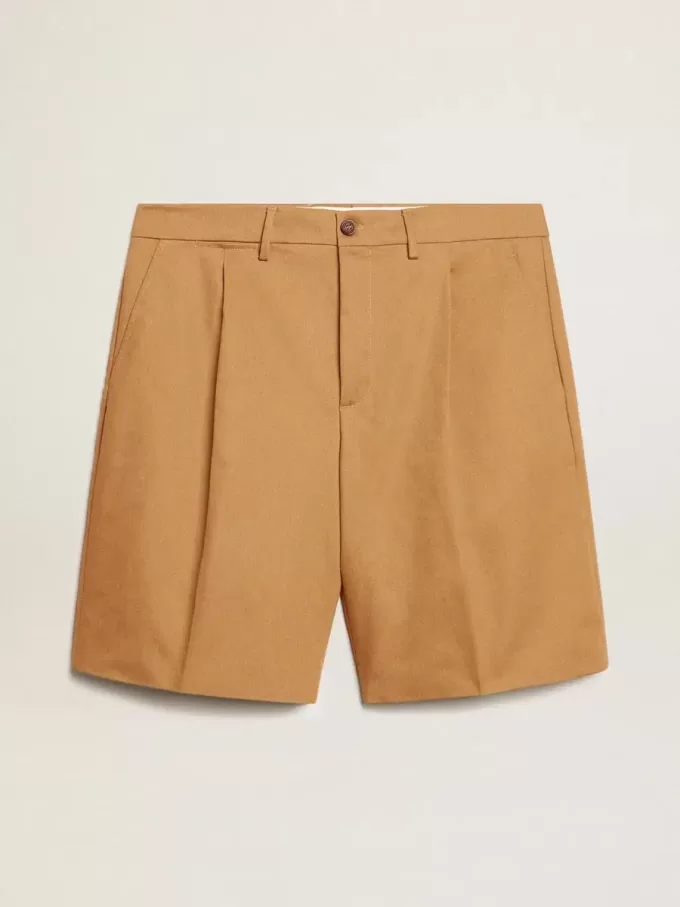 Bermudashort voor heren van beige katoen