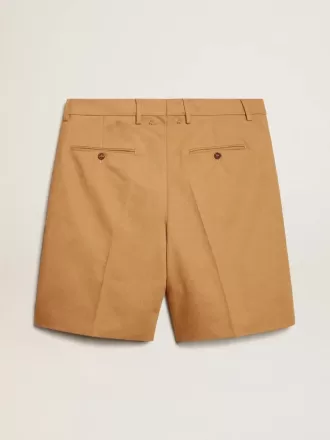 Bermudashort voor heren van beige katoen