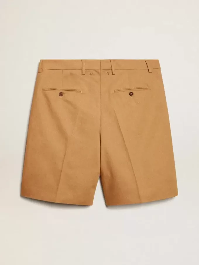 Bermudashort voor heren van beige katoen