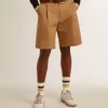 Bermudashort voor heren van beige katoen