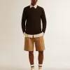 Bermudashort voor heren van beige katoen