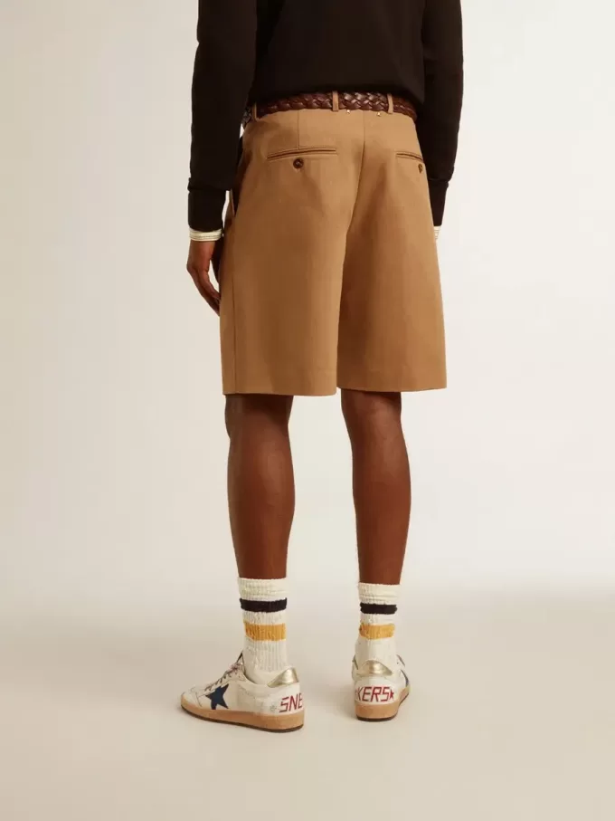 Bermudashort voor heren van beige katoen