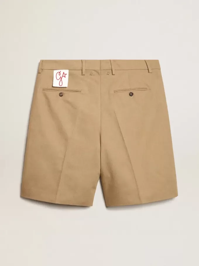 Bermudashort voor heren van beige katoen