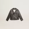 Bikerjack voor jongens van distressed leer