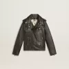 Bikerjack voor jongens van distressed leer