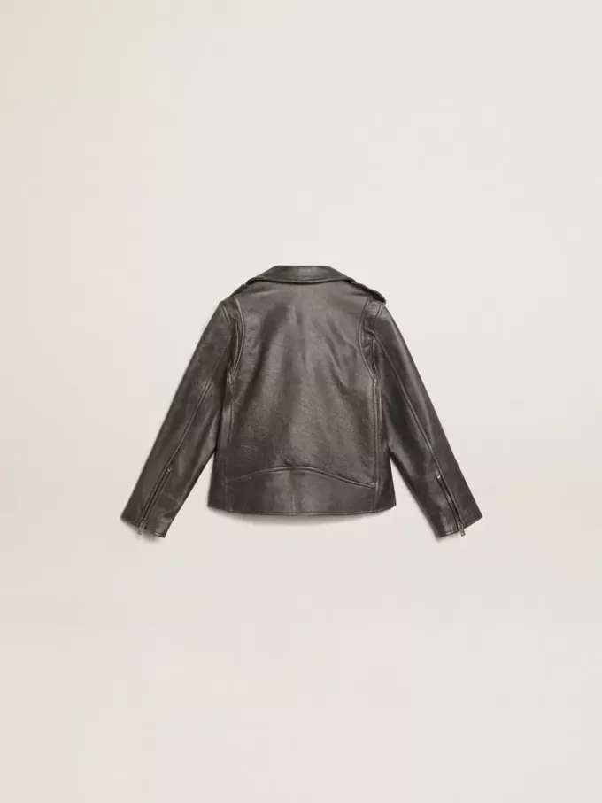 Bikerjack voor jongens van distressed leer