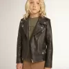 Bikerjack voor jongens van distressed leer