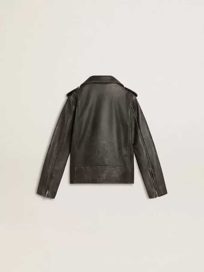 Bikerjack voor jongens van distressed leer