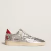 Bio-based Ball Star in metallic zilver met zilveren ster en rode hiellip