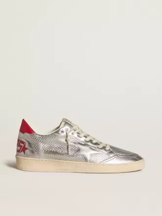 Bio-based Ball Star in metallic zilver met zilveren ster en rode hiellip