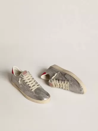 Bio-based Ball Star in metallic zilver met zilveren ster en rode hiellip