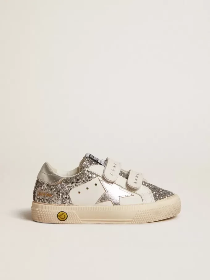 Bio-based May Teen in glitter met zilveren ster en hielstuk