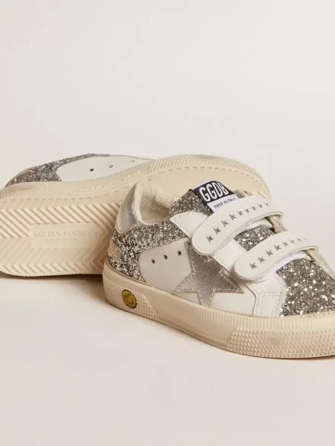 Bio-based May Teen in glitter met zilveren ster en hielstuk