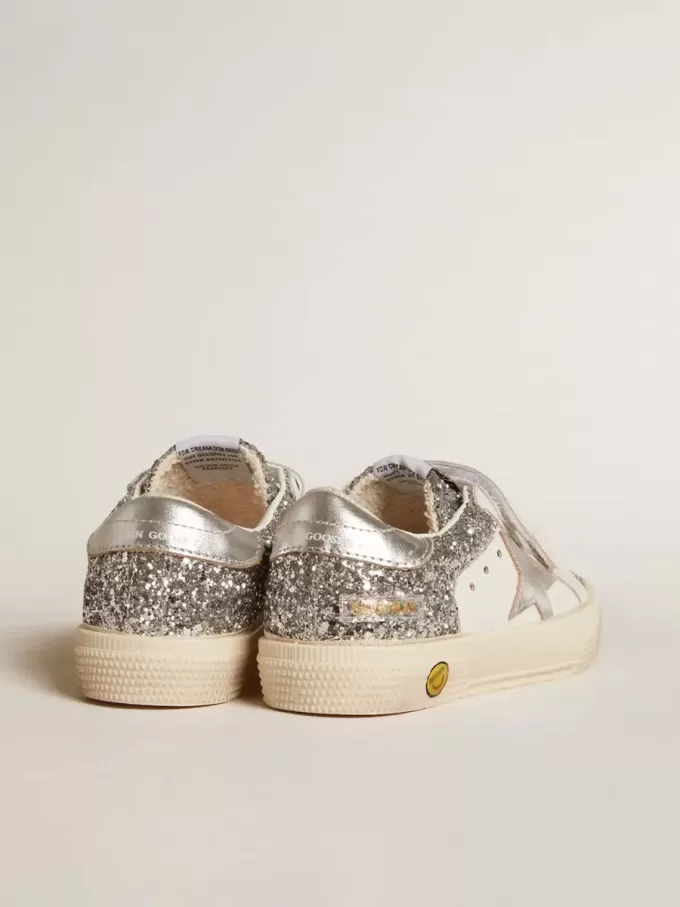 Bio-based May Teen in glitter met zilveren ster en hielstuk