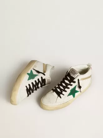 Bio-based Mid Star voor dames met groene suède ster en roze suède hielstuk