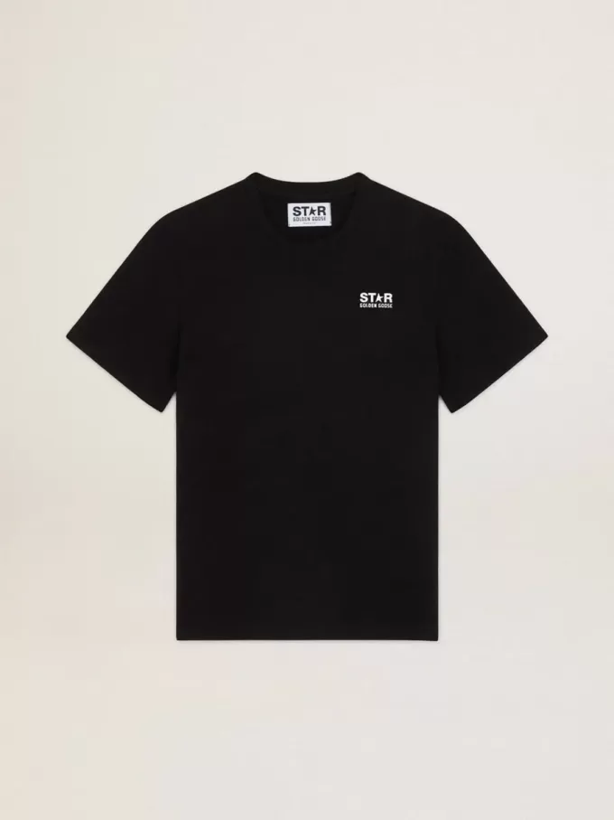Black Star Collection T-shirt met contrasterend wit logo en ster