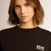Black Star Collection T-shirt met contrasterend wit logo en ster