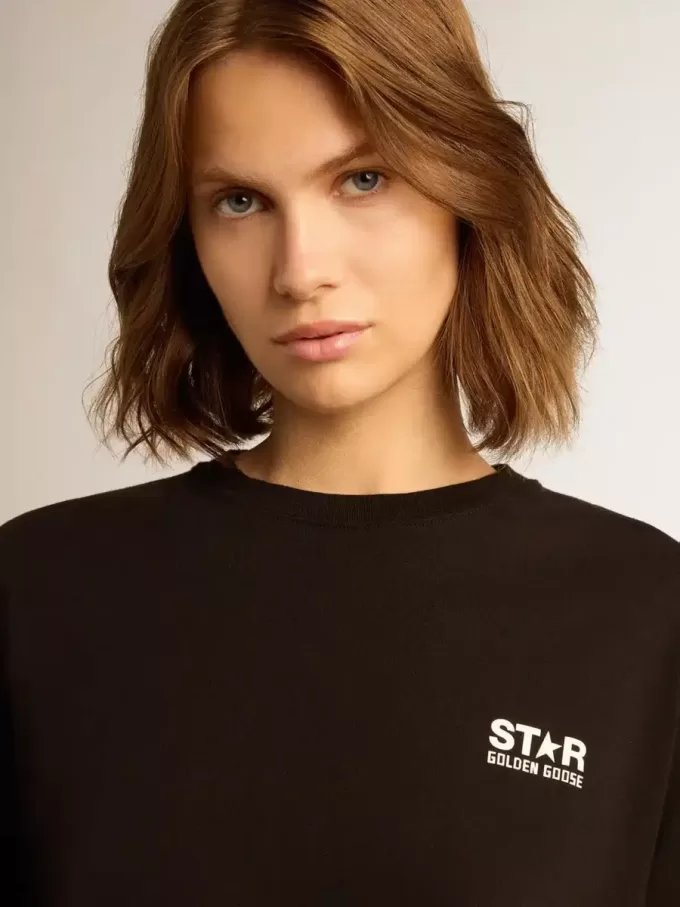 Black Star Collection T-shirt met contrasterend wit logo en ster