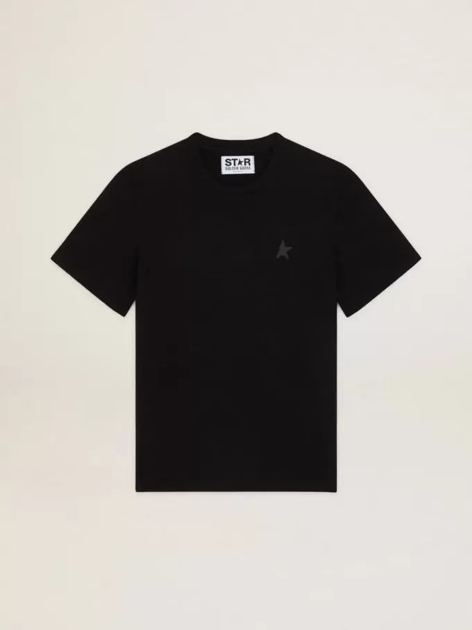 Black Star Collection T-shirt met ton sur ton ster op de voorkant