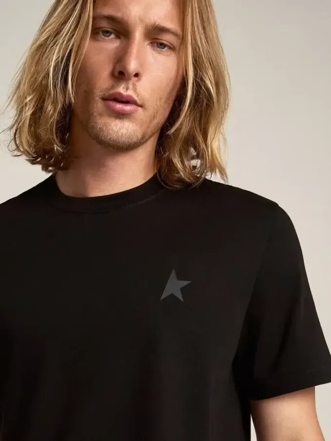Black Star Collection T-shirt met ton sur ton ster op de voorkant