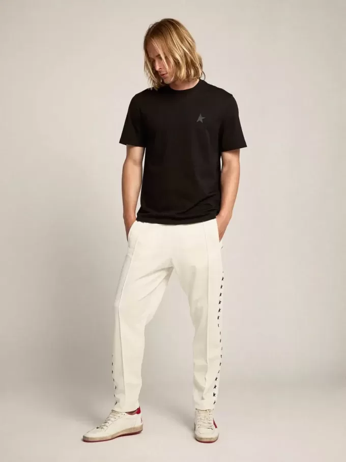 Black Star Collection T-shirt met ton sur ton ster op de voorkant