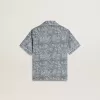 Blauw overhemd voor jongens met witte print