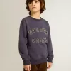 Blauw-paars sweatshirt met Golden Goose-opschrift op de voorkant