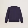 Blauw-paars sweatshirt met Golden Goose-opschrift op de voorkant