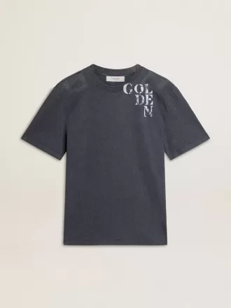 Blauw T-shirt voor heren met witte print