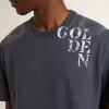 Blauw T-shirt voor heren met witte print