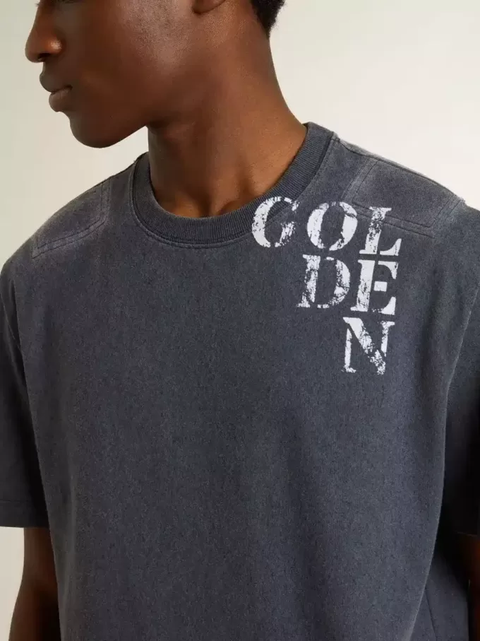 Blauw T-shirt voor heren met witte print