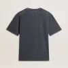 Blauw T-shirt voor heren met witte print