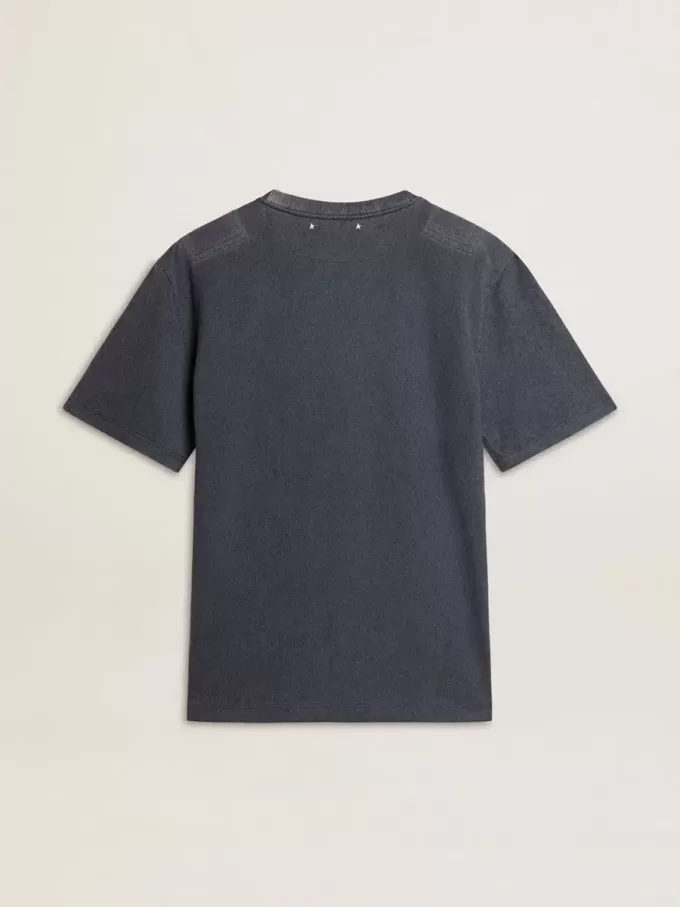 Blauw T-shirt voor heren met witte print