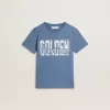 Blauw T-shirt voor jongens met witte print