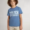 Blauw T-shirt voor jongens met witte print